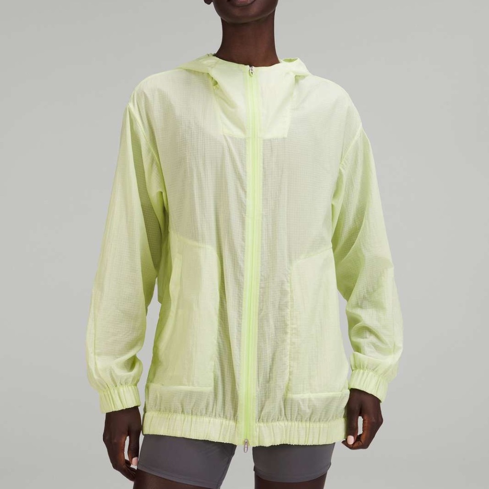 EUC! 💛 Lululemon LAB Translucent Hooded Jacket, Crispin Green, Size 8